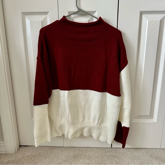 Colorblock Pattern Drop Shoulder Sweater - Picture 9 of 10